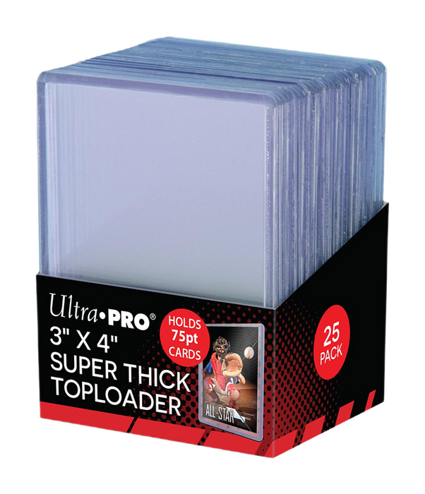 Ultra Pro 3x4 Inch (75pt) Super Thick Toploaders - 25x Pack